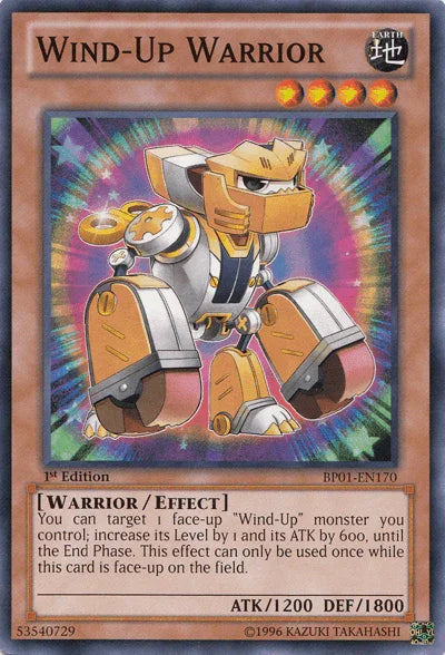 1st Edition, Battle Pack: Epic Dawn, Common, Earth, Effect Monster, Unlimited, Warrior Wind-Up Warrior [BP01-EN170] Common - Trading Card World