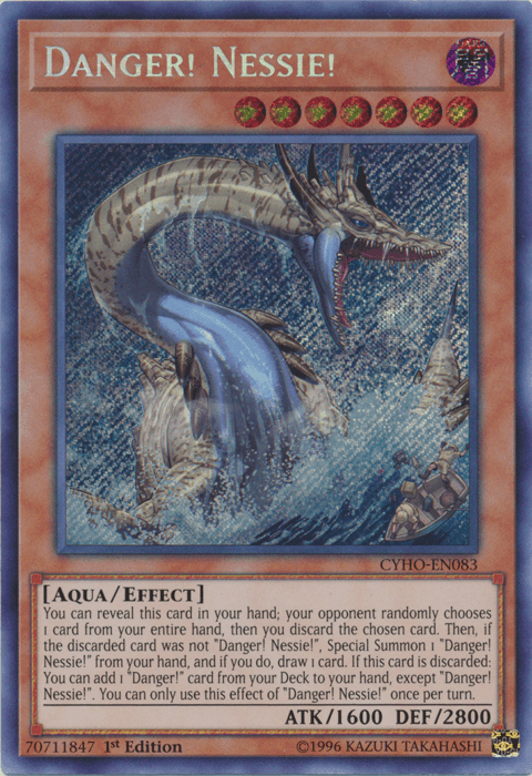 1st Edition, Aqua, Cybernetic Horizon, Dark, Effect Monster, Secret Rare, Unlimited Danger! Nessie! [CYHO-EN083] Secret Rare - Trading Card World