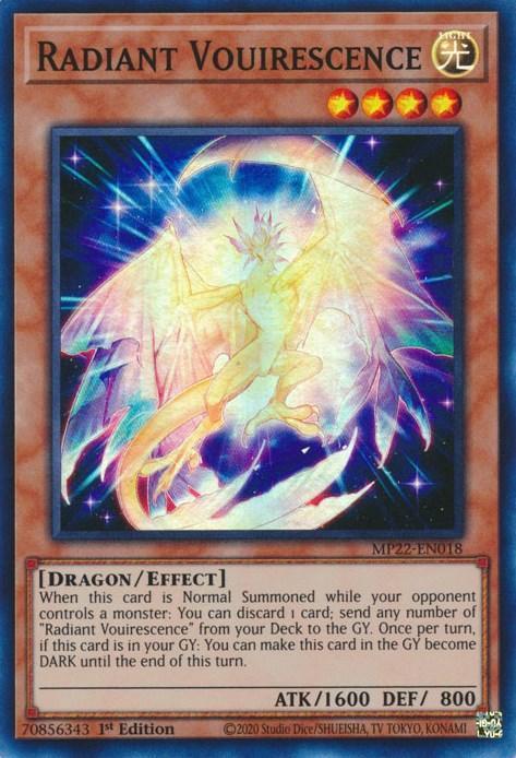 1st Edition, 2022 Tin of the Pharaoh's Gods, Dragon, Effect Monster, Light, Super Rare Radiant Vouirescence [MP22-EN018] Super Rare - Trading Card World