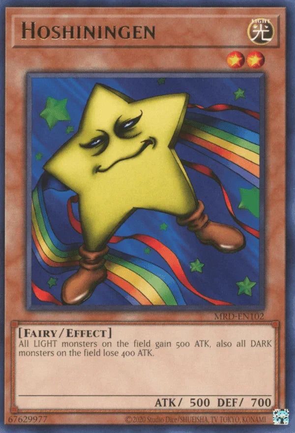 Effect Monster, Fairy, Light, Metal Raiders, Rare, Unlimited Hoshiningen [MRD-EN102] Rare - Trading Card World