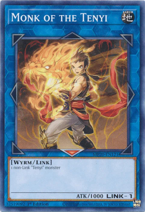 1st Edition, 2020 Tin of Lost Memories, Common, Earth, Link Monster, Wyrm Monk of the Tenyi [MP20-EN121] Common - Trading Card World