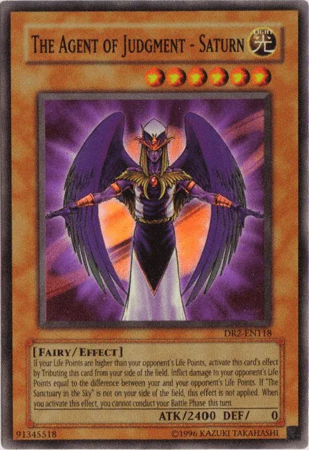Dark Revelation Volume 2, Effect Monster, Fairy, Light, Super Rare, Unlimited The Agent of Judgment - Saturn [DR2-EN118] Super Rare - Trading Card World