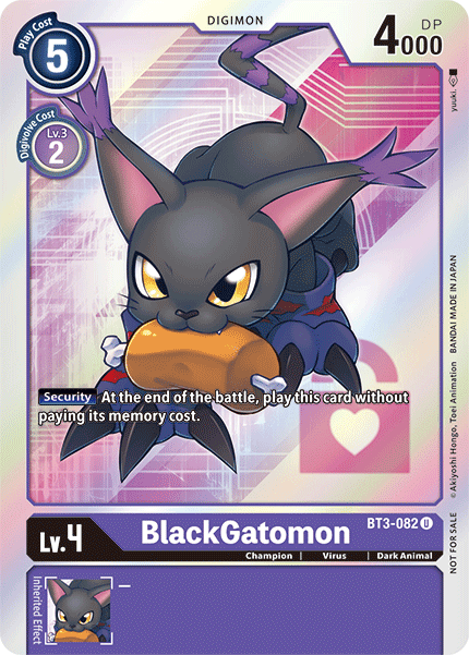 BT3-082, Champion, Dark Animal, Digimon, Purple, Release Special Booster Ver.1.5 Promos, Uncommon, Virus BlackGatomon [BT3-082] (Buy-A-Box Promo) [Release Special Booster Ver.1.5 Promos] - Trading Card World