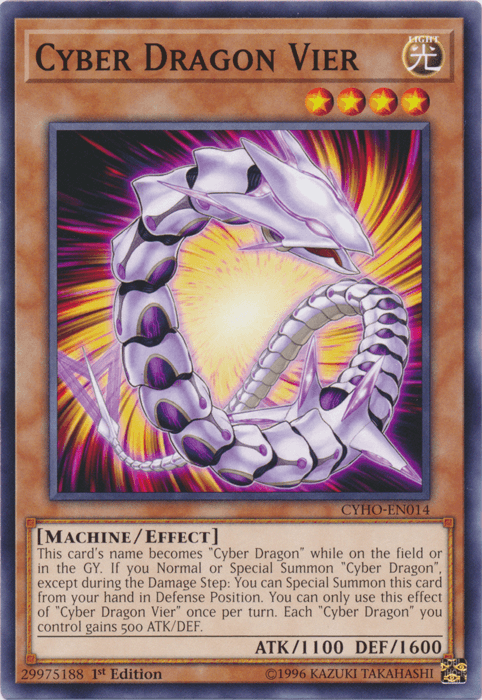 1st Edition, Common, Cybernetic Horizon, Effect Monster, Light, Machine, Unlimited Cyber Dragon Vier [CYHO-EN014] Common - Trading Card World