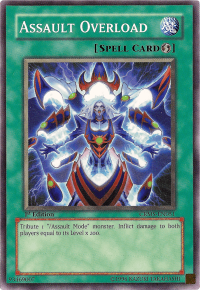 1st Edition, Common, Crimson Crisis, Quick Play Spell, Spell, Unlimited Assault Overload [CRMS-EN051] Common - Trading Card World