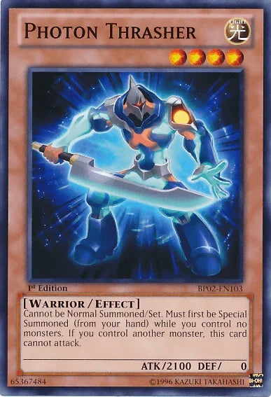 1st Edition, Battle Pack 2: War of the Giants, Effect Monster, Light, Mosaic Rare, Unlimited, Warrior Photon Thrasher [BP02-EN103] Mosaic Rare - Trading Card World