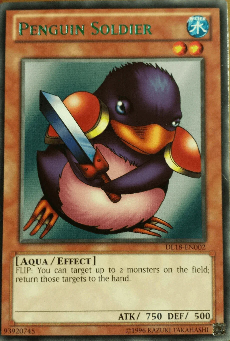 Aqua, Duelist League Promo, Effect Monster, Rare, Unlimited, Water Penguin Soldier (Green - DL18) [DL18-EN002] Rare - Trading Card World