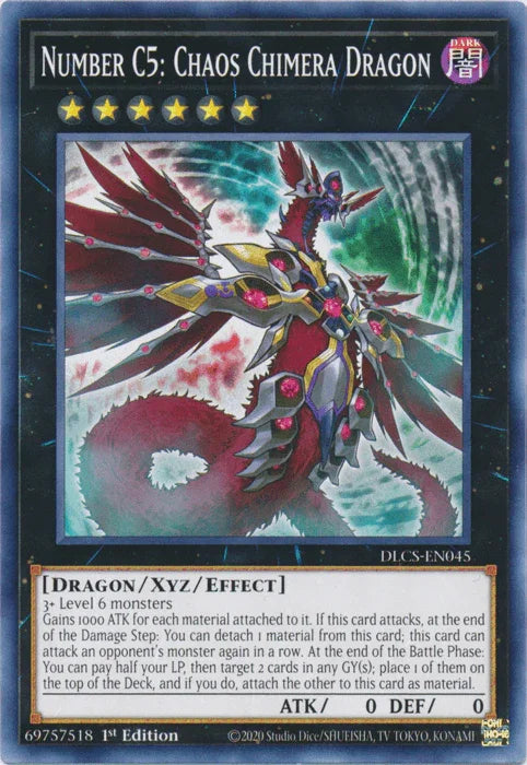 1st Edition, Common, Dark, Dragon, Dragons of Legend: The Complete Series, Xyz/Effect Monster Number C5: Chaos Chimera Dragon [DLCS-EN045] Common - Trading Card World