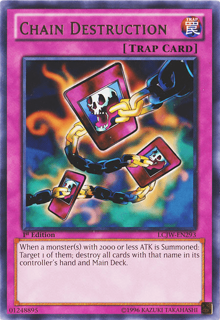1st Edition, Legendary Collection 4: Joey's World, Normal Trap, Rare, Trap Chain Destruction [LCJW-EN293] Rare - Trading Card World