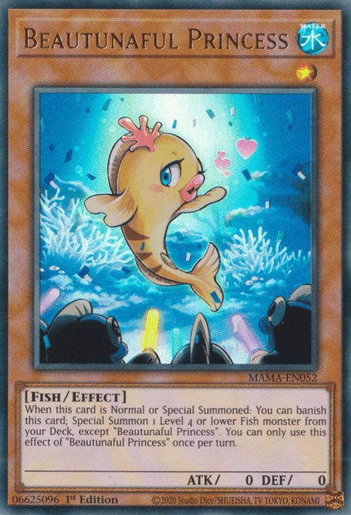 1st Edition, Effect Monster, Fish, Magnificent Mavens, Ultra Rare, Water Beautunaful Princess [MAMA-EN052] Ultra Rare - Trading Card World