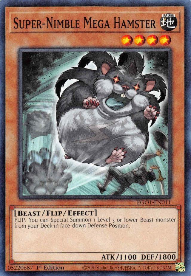 1st Edition, Beast, Common, Earth, Egyptian God Deck: Obelisk the Tormentor, Flip/Effect Monster Super-Nimble Mega Hamster [EGO1-EN011] Common - Trading Card World