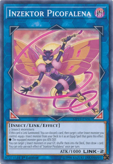 1st Edition, 2019 Gold Sarcophagus Tin Mega Pack, Common, Dark, Insect, Link/Effect Monster, Unlimited Inzektor Picofalena [MP19-EN067] Common - Trading Card World