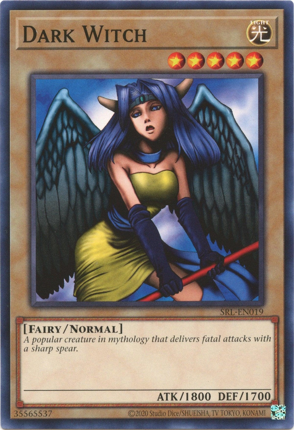 Common, Fairy, Light, Normal Monster, Spell Ruler (25th Anniversary Edition), Unlimited Dark Witch (25th Anniversary) [SRL-EN019] Common - Trading Card World
