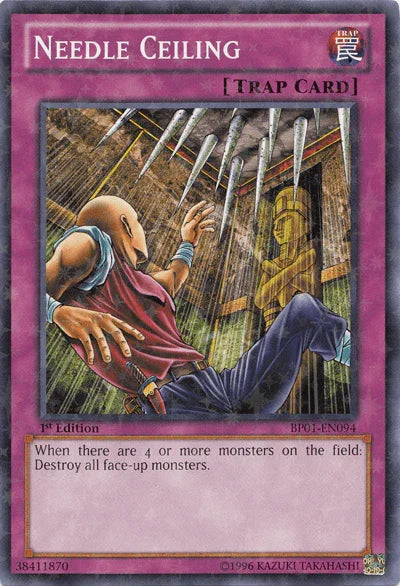 1st Edition, Battle Pack: Epic Dawn, Normal Trap, Starfoil Rare, Trap, Unlimited Needle Ceiling [BP01-EN094] Starfoil Rare - Trading Card World