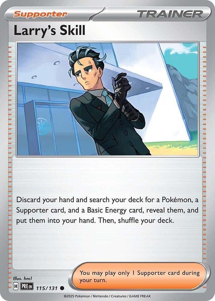 115, Common, Normal, Reverse Holofoil, Scarlet & Violet: Prismatic Evolutions, Supporter Larry's Skill (115/131) [Scarlet & Violet: Prismatic Evolutions] - Trading Card World