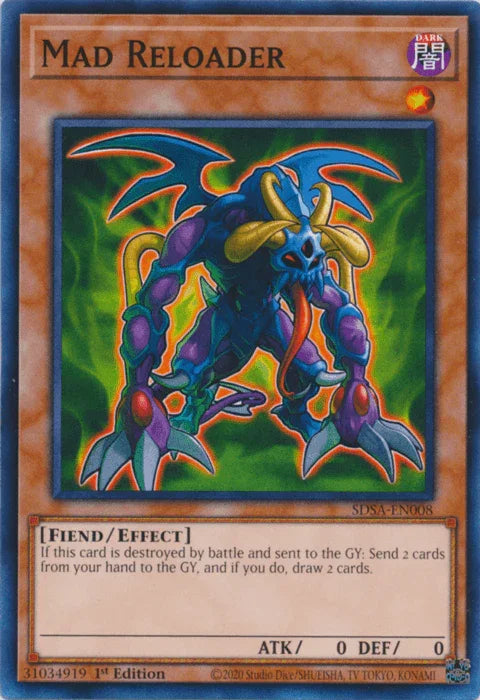 1st Edition, Common, Dark, Effect Monster, Fiend, Structure Deck: Sacred Beasts Mad Reloader [SDSA-EN008] Common - Trading Card World