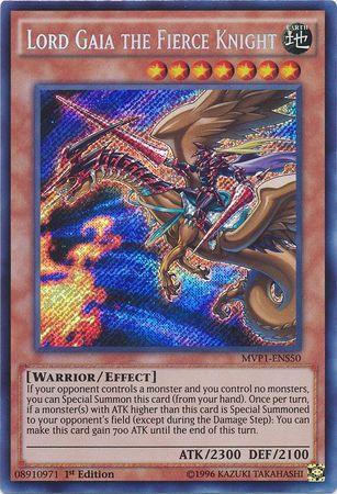 1st Edition, Earth, Effect Monster, Secret Rare, The Dark Side of Dimensions Movie Pack: Secret Edition, Warrior Lord Gaia the Fierce Knight [MVP1-ENS50] Secret Rare - Trading Card World
