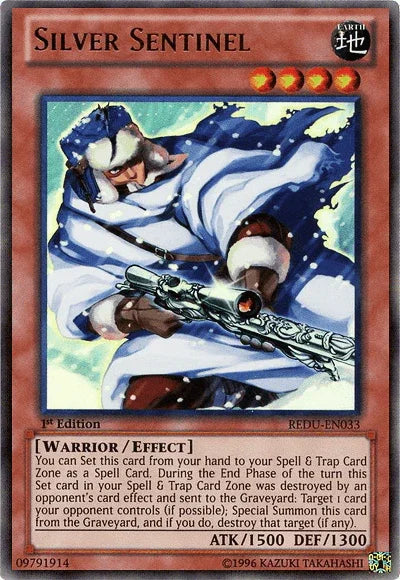 1st Edition, Earth, Effect Monster, Return of the Duelist, Ultra Rare, Unlimited, Warrior Silver Sentinel [REDU-EN033] Ultra Rare - Trading Card World