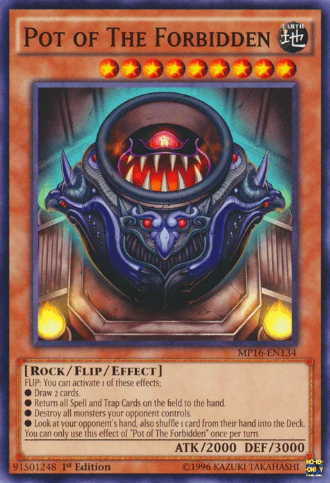 1st Edition, 2016 Mega-Tins Mega Pack, Common, Earth, Flip/Effect Monster, Rock, Unlimited Pot of The Forbidden [MP16-EN134] Common - Trading Card World