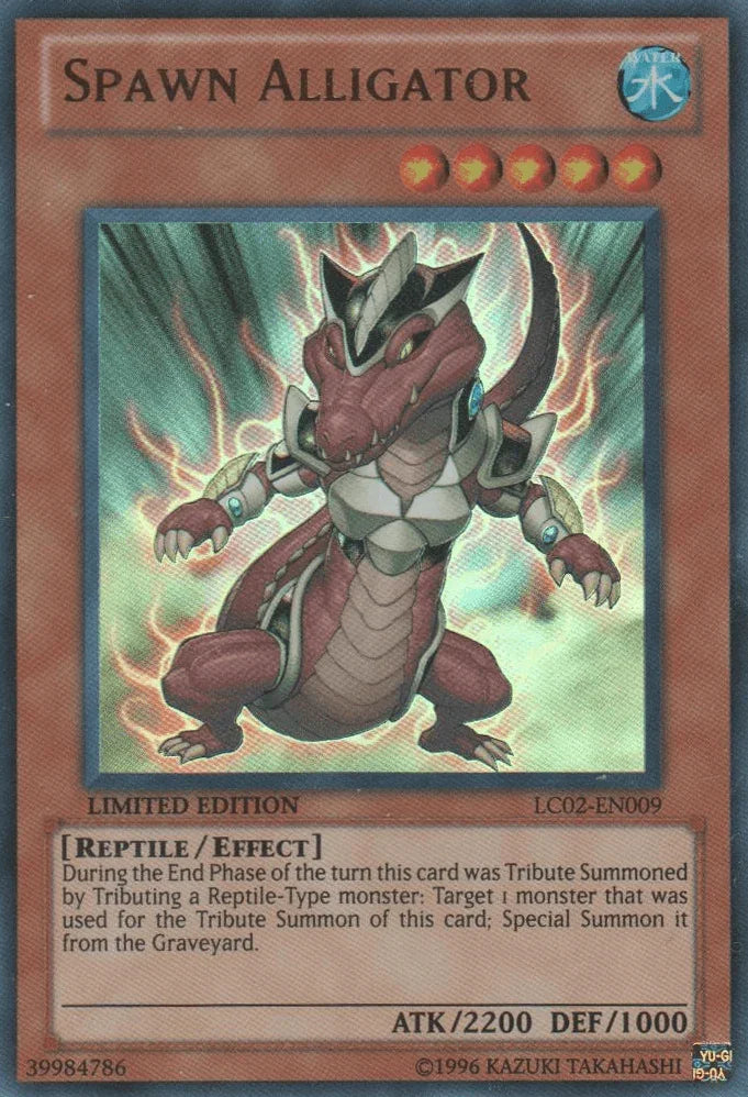 Effect Monster, Legendary Collection 2, Limited, Reptile, Ultra Rare, Water Spawn Alligator [LC02-EN009] Ultra Rare - Trading Card World