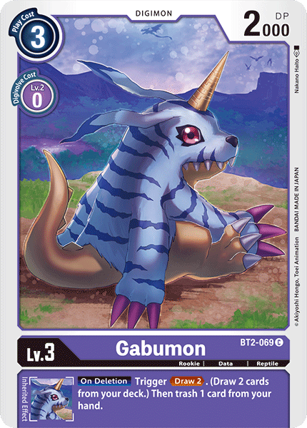 BT2-069, Common, Data, Digimon, Purple, Release Special Booster Ver.1.0, Reptile, Rookie Gabumon [BT2-069] [Release Special Booster Ver.1.0] - Trading Card World