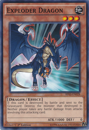 1st Edition, Battle Pack 3: Monster League, Common, Dragon, Earth, Effect Monster Exploder Dragon [BP03-EN028] Common - Trading Card World