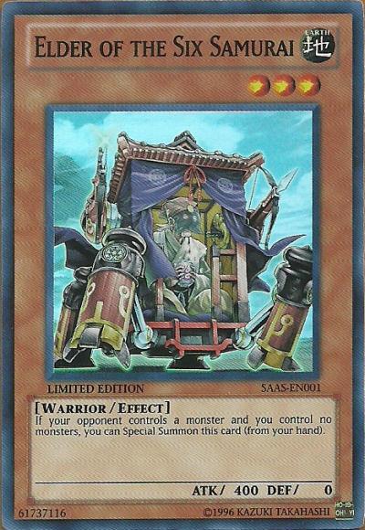 Earth, Effect Monster, Limited, Samurai Assault, Super Rare, Warrior Elder of the Six Samurai [SAAS-EN001] Super Rare - Trading Card World