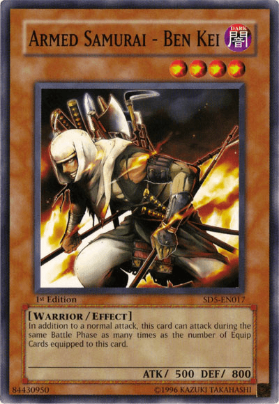 1st Edition, Common, Dark, Effect Monster, Structure Deck: Warrior's Triumph, Warrior Armed Samurai - Ben Kei [SD5-EN017] Common - Trading Card World
