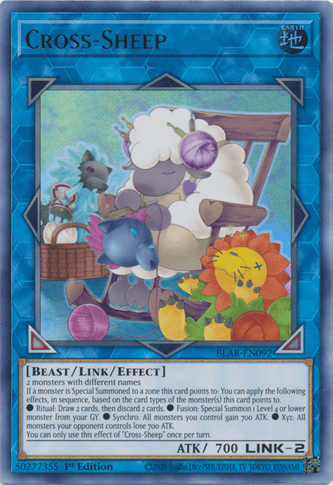1st Edition, Battles of Legend: Armageddon, Beast, Earth, Link/Effect Monster, Ultra Rare Cross-Sheep [BLAR-EN092] Ultra Rare - Trading Card World