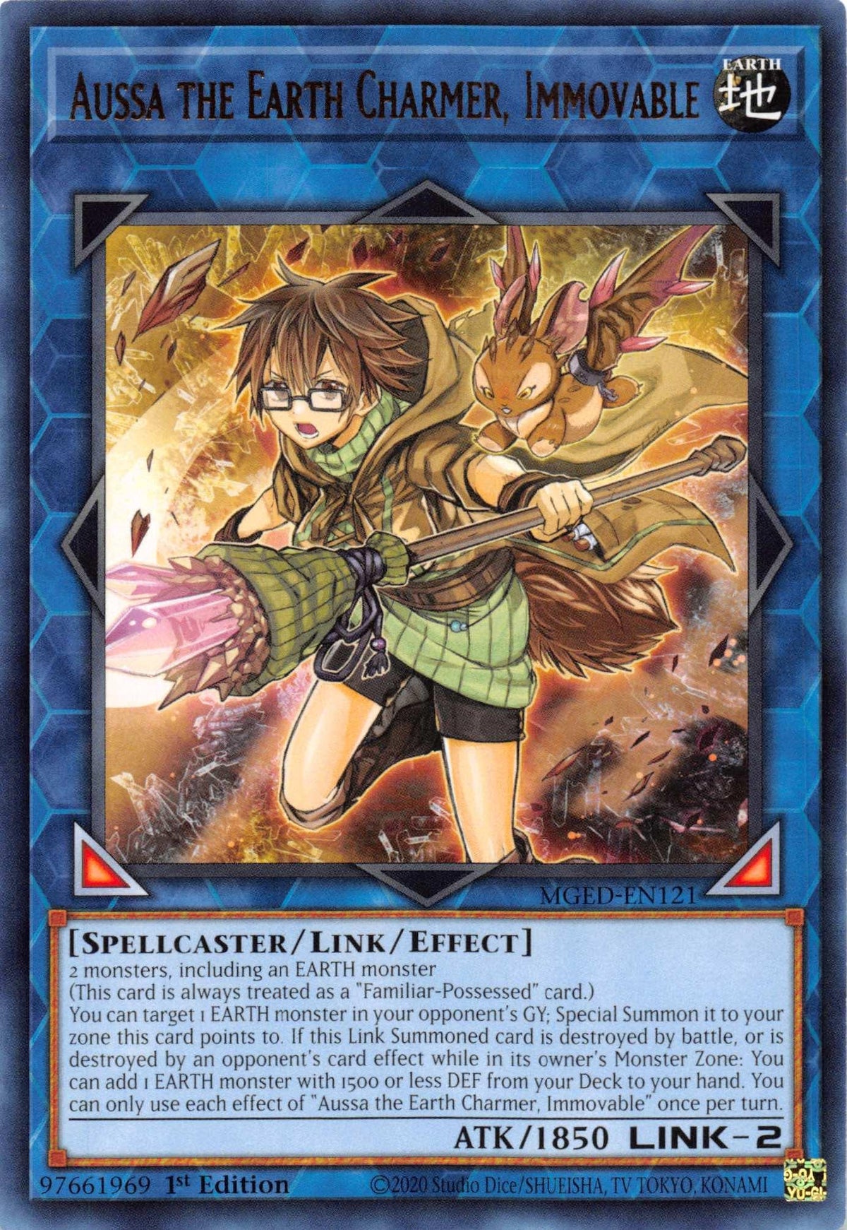 1st Edition, Earth, Link/Effect Monster, Maximum Gold: El Dorado, Rare, Spellcaster Aussa the Earth Charmer, Immovable [MGED-EN121] Rare - Trading Card World