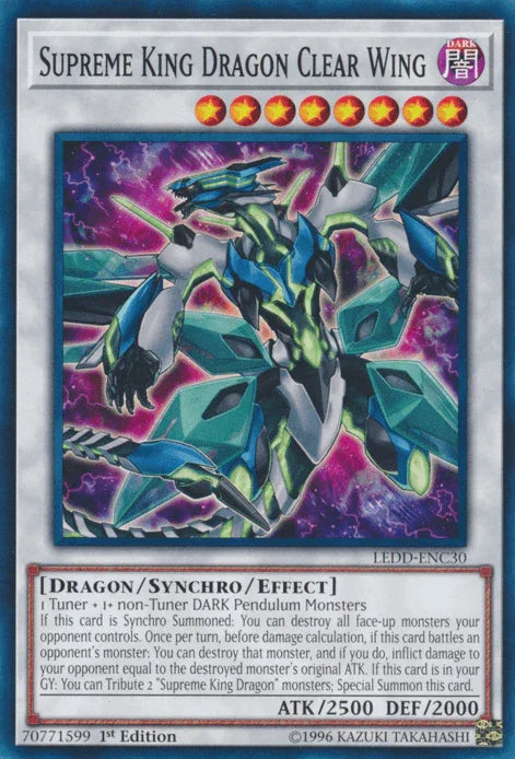 1st Edition, Common, Dark, Dragon, Legendary Dragon Decks, Synchro/Effect Monster Supreme King Dragon Clear Wing [LEDD-ENC30] Common - Trading Card World