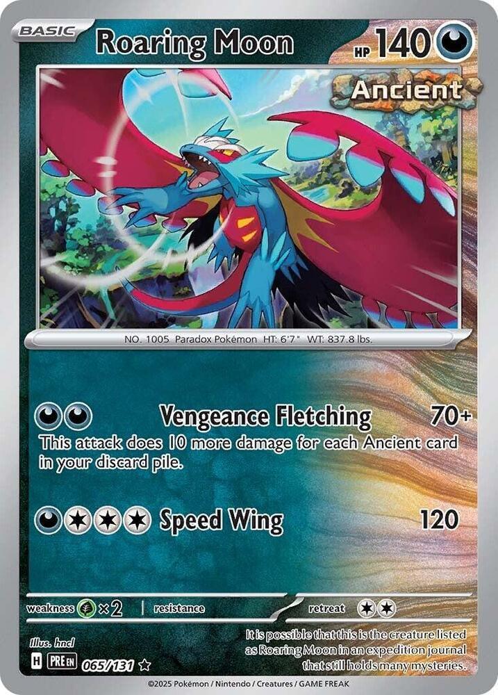 065, Darkness, Grass [x2], Holofoil, Rare, Reverse Holofoil, Scarlet & Violet: Prismatic Evolutions Roaring Moon (065/131) [Scarlet & Violet: Prismatic Evolutions] - Trading Card World