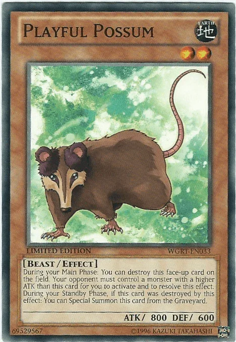 Battle Pack 2: War of the Giants Reinforcements, Common, Earth, Effect Monster, Limited Playful Possum [WGRT-EN033] Common - Trading Card World