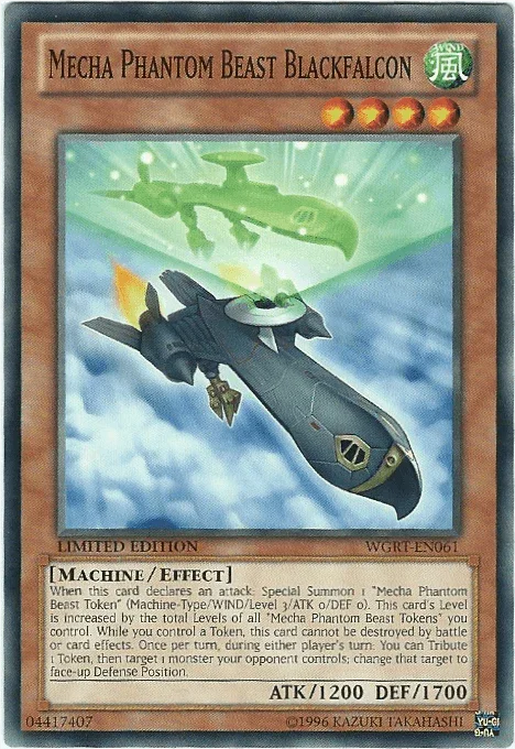 Battle Pack 2: War of the Giants Reinforcements, Common, Effect Monster, Limited, Wind Mecha Phantom Beast Blackfalcon [WGRT-EN061] Common - Trading Card World