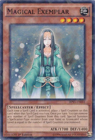 1st Edition, Battle Pack 3: Monster League, Earth, Effect Monster, Shatterfoil Rare, Spellcaster Magical Exemplar [BP03-EN044] Shatterfoil Rare - Trading Card World