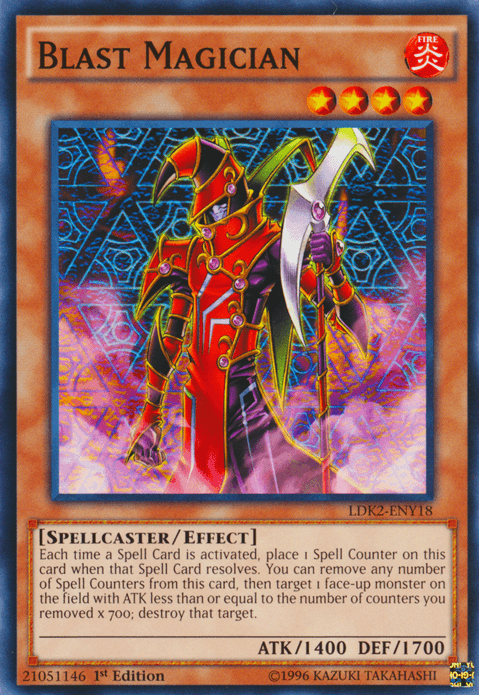 1st Edition, Common, Effect Monster, Fire, Legendary Decks II, Spellcaster, Unlimited Blast Magician [LDK2-ENY18] Common - Trading Card World