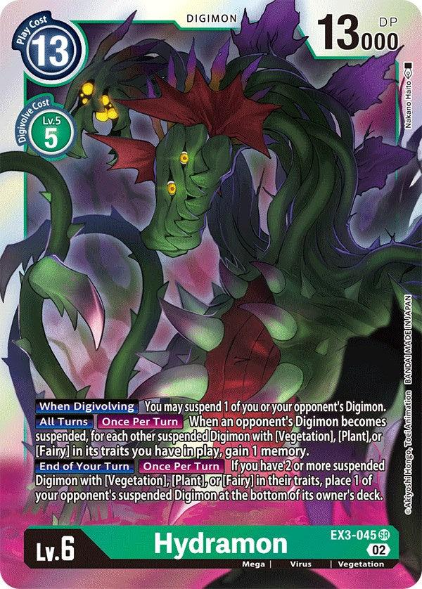 Digimon, Draconic Roar, EX3-045, Green, Mega, Super Rare, Vegetation, Virus Hydramon [EX3-045] [Draconic Roar] - Trading Card World