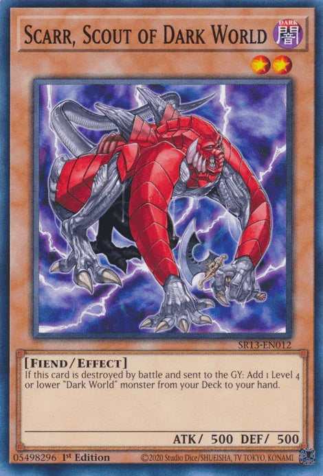 1st Edition, Common, Dark, Effect Monster, Fiend, Structure Deck: Dark World Scarr, Scout of Dark World [SR13-EN012] Common - Trading Card World
