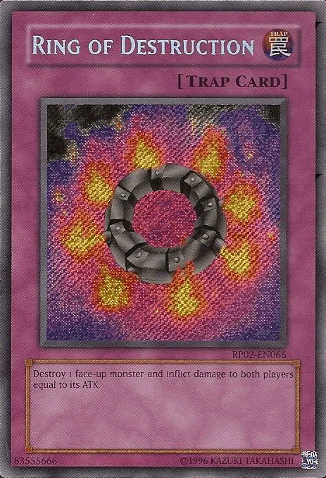 Normal Trap, Retro Pack 2, Secret Rare, Trap, Unlimited Ring of Destruction [RP02-EN066] Secret Rare - Trading Card World