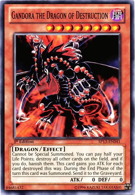 1st Edition, Common, Dark, Dragon, Effect Monster, Star Pack 2013, Unlimited Gandora the Dragon of Destruction [SP13-EN041] Common - Trading Card World