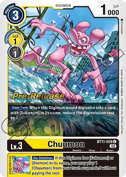 Beast, BT11-036, Digimon, Dimensional Phase Pre-Release Promos, Rookie, Uncommon, Virus, Yellow;Black Chuumon [BT11-036] [Dimensional Phase Pre-Release Promos] - Trading Card World