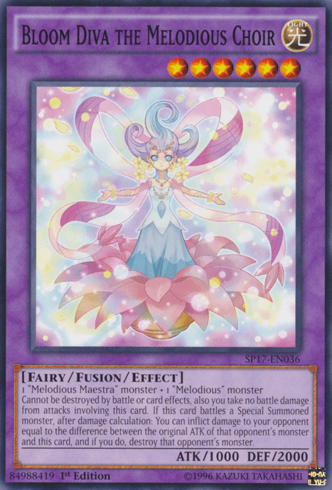 1st Edition, Common, Fairy, Fusion/Effect Monster, Light, Star Pack - Battle Royal Bloom Diva the Melodious Choir [SP17-EN036] Common - Trading Card World