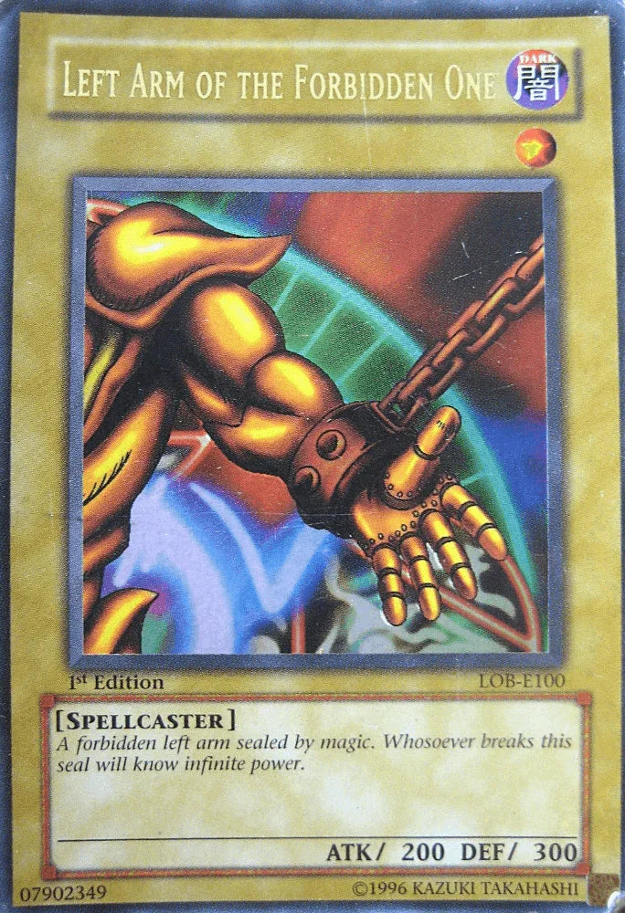 1st Edition, Dark, Normal Monster, Spellcaster, The Legend of Blue Eyes White Dragon, Ultra Rare, Unlimited Left Arm of the Forbidden One [LOB-E100] Ultra Rare - Trading Card World