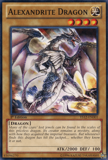 1st Edition, Common, Dragon, Light, Normal Monster, Starter Deck: Xyz Symphony Alexandrite Dragon [YS12-EN001] Common - Trading Card World
