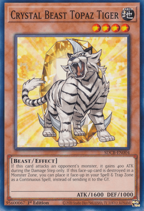1st Edition, Beast, Common, Earth, Effect Monster, Structure Deck: Legend of the Crystal Beasts Crystal Beast Topaz Tiger [SDCB-EN004] Common - Trading Card World