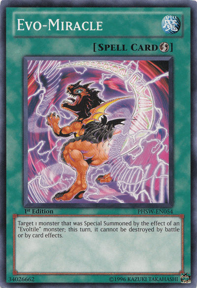 1st Edition, Common, Photon Shockwave, Quick Play Spell, Spell, Unlimited Evo-Miracle [PHSW-EN054] Common - Trading Card World