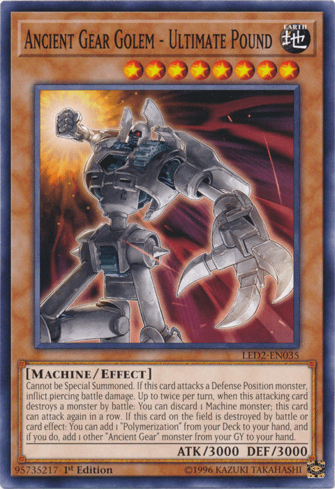 1st Edition, Common, Earth, Effect Monster, Legendary Duelists: Ancient Millennium, Machine Ancient Gear Golem - Ultimate Pound [LED2-EN035] Common - Trading Card World