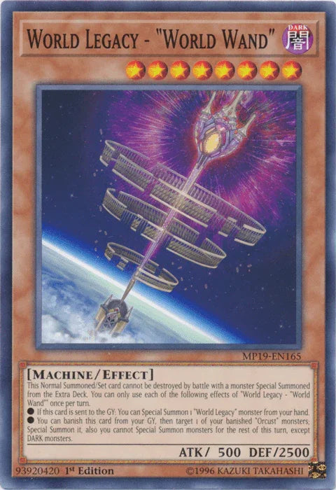 1st Edition, 2019 Gold Sarcophagus Tin Mega Pack, Common, Dark, Effect Monster, Machine, Unlimited World Legacy - "World Wand" [MP19-EN165] Common - Trading Card World