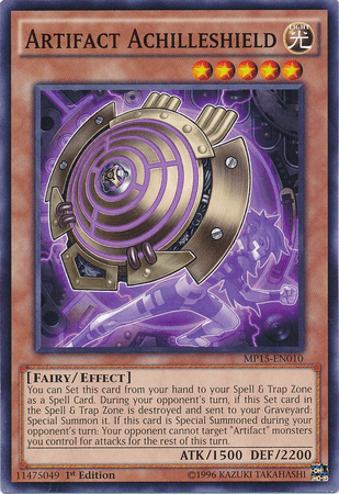 1st Edition, 2015 Mega-Tins Mega Pack, Common, Effect Monster, Fairy, Light Artifact Achilleshield [MP15-EN010] Common - Trading Card World