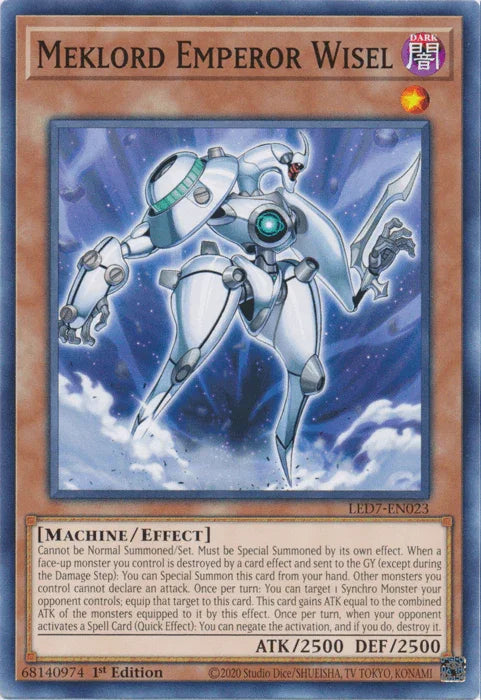 1st Edition, Common, Dark, Effect Monster, Legendary Duelists: Rage of Ra, Machine, Unlimited Meklord Emperor Wisel [LED7-EN023] Common - Trading Card World